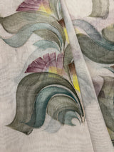 Handpainted Chanderi tissue silk saree MS78944 - Cream