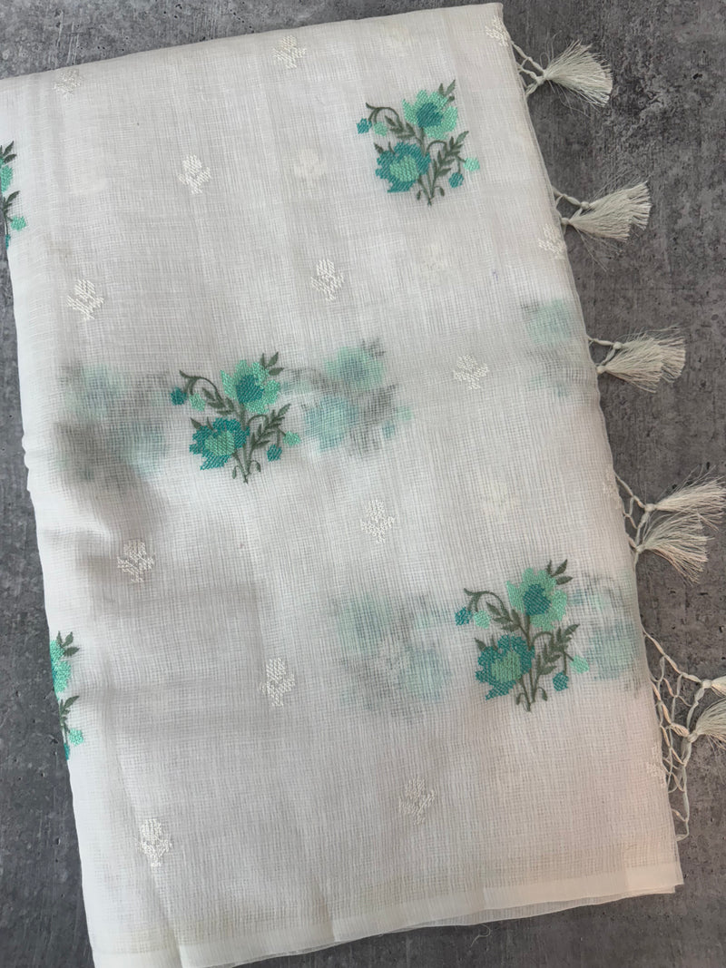 Silky kota embroidery saree MSK654