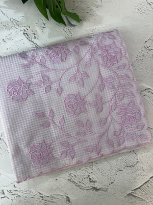 Moonga Kota checks saree with applique work MMC457 Lavender