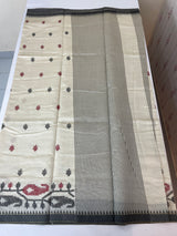 Blended tussar saree with cross embriodery - MSH1456