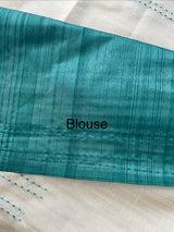 Blended tussar saree with kanta embriodery and appliqué work- MBTS99