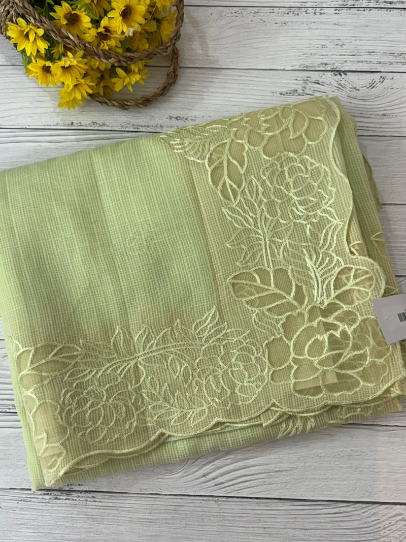 Soft kota silk saree with applique work MS85432