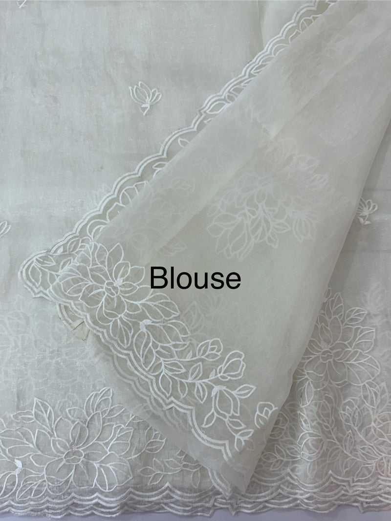 Tissue Organza saree MS14051 - Offwhite
