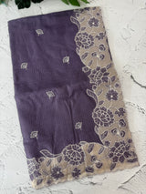 Silky kota saree with applique borders MS9831