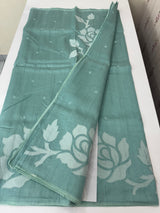 Blended Tussar silk saree with applique work- MSH200 Blue