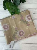 Tissue Silk cross stitch embriodery saree MS49892