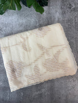 Mul chanderi applique work saree  MSH931 - Offwhite to Palemauve