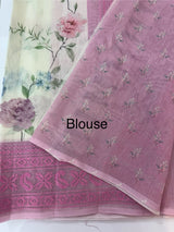 Chanderi digital printed saree with chikankari embriodery MSH171