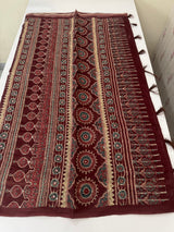 Semi Chanderi saree with hand kanta embroidery MS9899