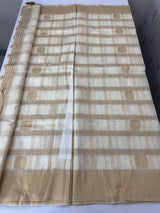 Semi chanderi silk saree with zari weaving - MKT891