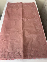 Moonga checks saree with Applique work borders  MSH149 (2)- Dusky Peach