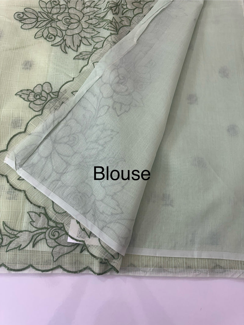 NetKota Applique work saree  MS6798- DuskyGreen