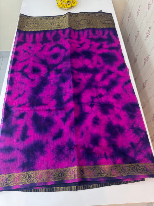 Tie & Dye Jute silk sarees  MJL987