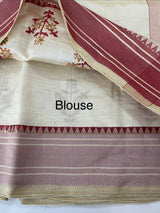 Blended tussar silk saree with embroidery- MSH490