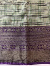 Checks Semi kanchi silk saree with blouse MBS7859
