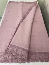 Soft crushed chanderi crepe silk saree with lace borders MLS466