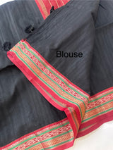 Jute tussar silk saree with contrast borders MJL655