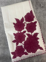 NetKota Applique work saree  MSH138- Dark Berry