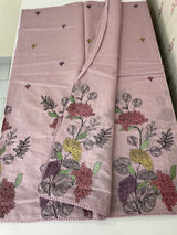 Malai chanderi saree with thread work MSM4567