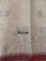Blended tussar saree with embriodery - MSH1456