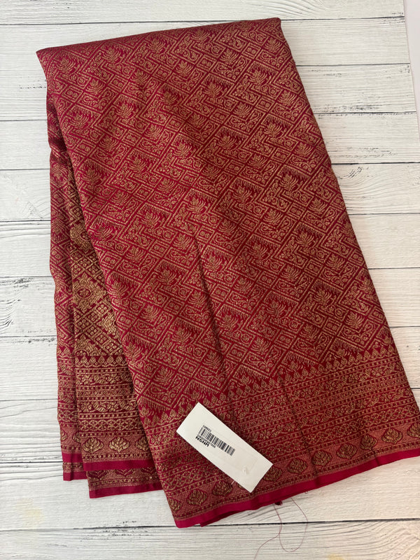 Banarasi semi katan saree SHKNSNM PinkRed