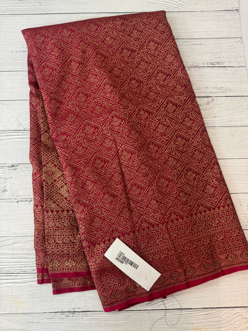 Banarasi semi katan saree SHKNSNM PinkRed