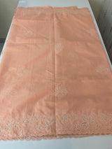 Mul chanderi saree with applique borders MSH112 Peach