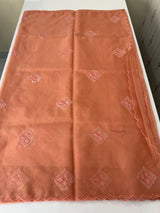 Organza saree with embroidery - MSH375 Peach