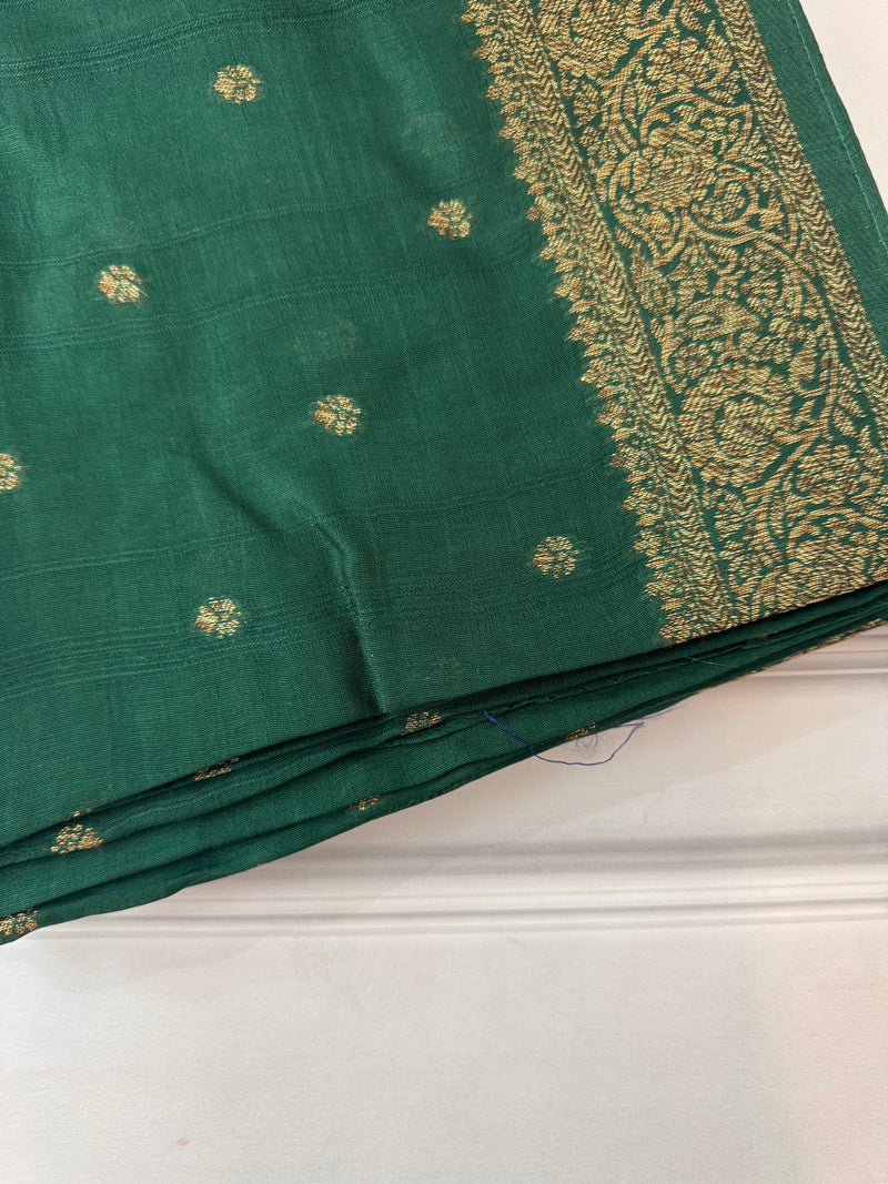 Banarasi Tussar georgette saree  - SMHCSHY BottleGreen