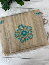 Blended tissue tussar saree with embriodery - MS8945