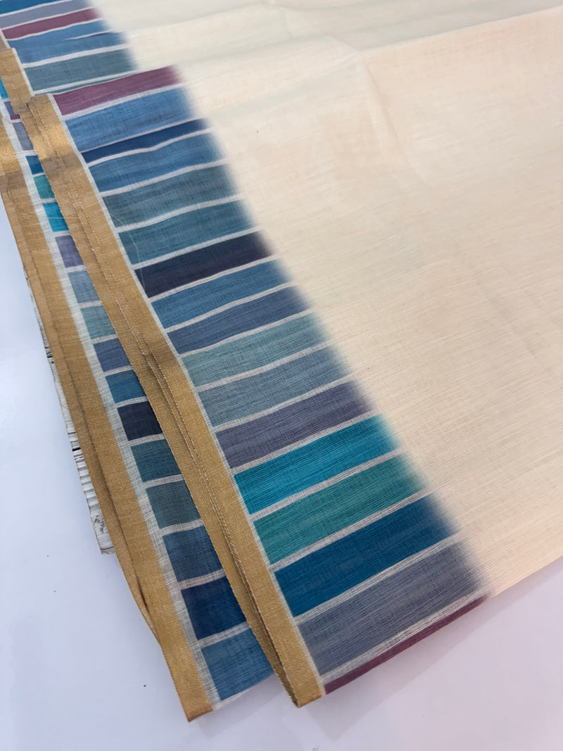 Rainbow semi Linen Saree MLS615- 12