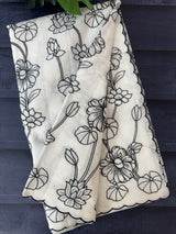 NetKota embriodery saree  MSH119 Black & White