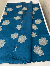 Blended tussar saree with applique work MTSS459