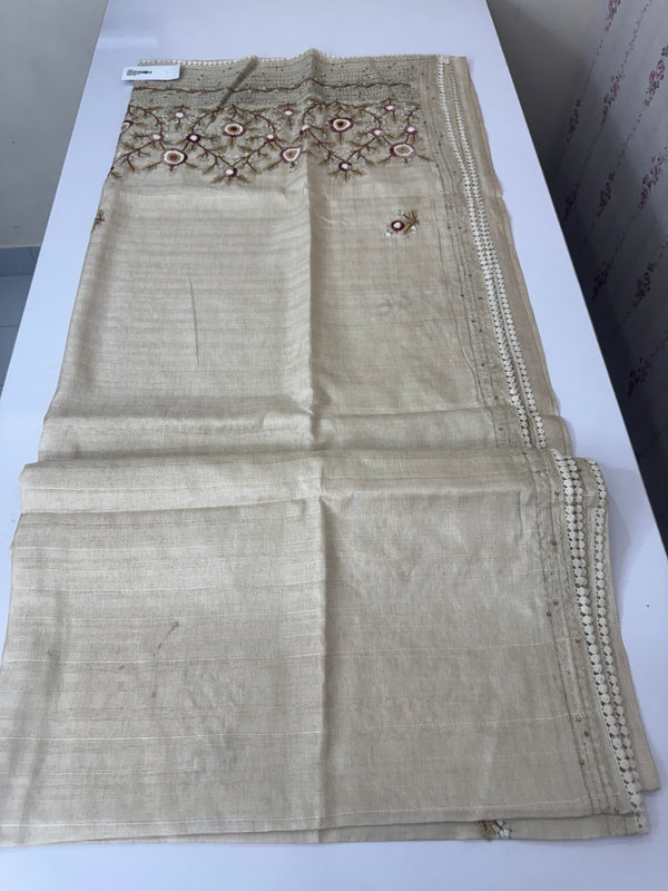 Kanta Handstitched Blended tussar silk saree MS90543