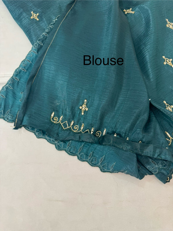 Handworked crush Organza saree MGTS1176