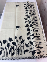 Tissue cotton applique work saree MS6743(2) Black