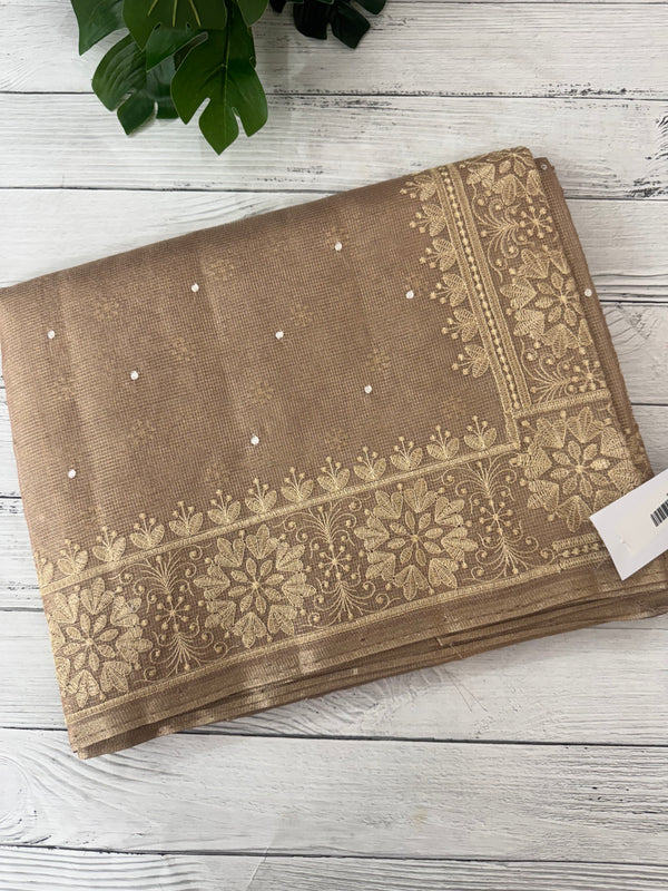 Tissue silk saree with Chikankari embroidery MTTS97(2)