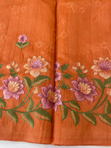 Art tussar saree with embroidery MST677