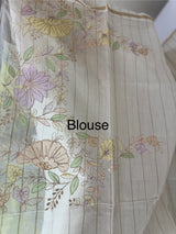 Mul chanderi applique work saree  MSH7371