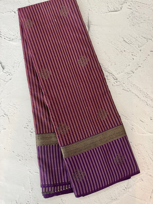 Checks Semi kanchi silk saree with blouse MBS7859