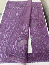 Soft organza saree with applique and thread work - MSH956 Purple