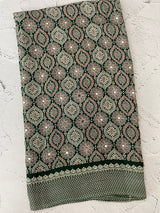 Semi modal silk saree with mirror work - MMB501 Green