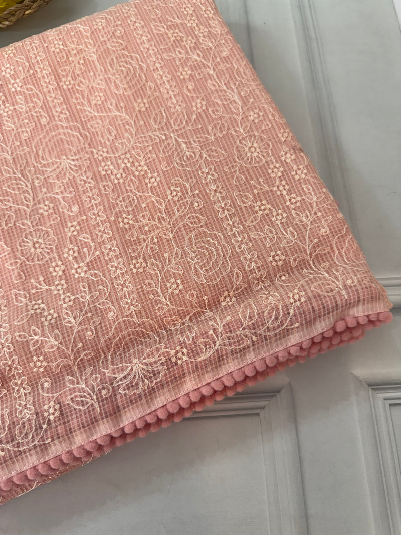 NetKota thread work saree MS22100- PeachPink