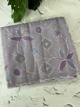 Moonga checks saree with prints and embroidery MSH154- DuskyLavender