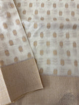 Semi chanderi silk saree with zari weaving - MKT891
