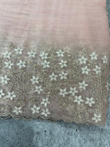 Crush tissue Organza saree with embroidery work MS14791- PastelPeach