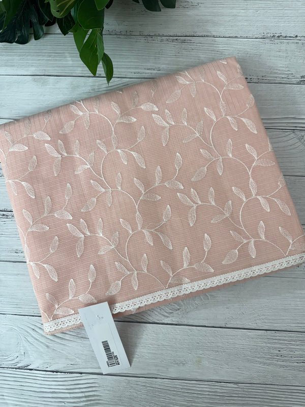 Kota embriodery saree MS1455 Pastel Peach