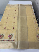 Tissue silk saree MS8190 - DuskyYellow