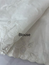 Mul chanderi saree with applique borders MSH111 -White