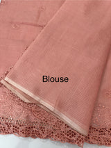 Soft Silky kota saree with cutwork borders  MSH132 (1) Peach